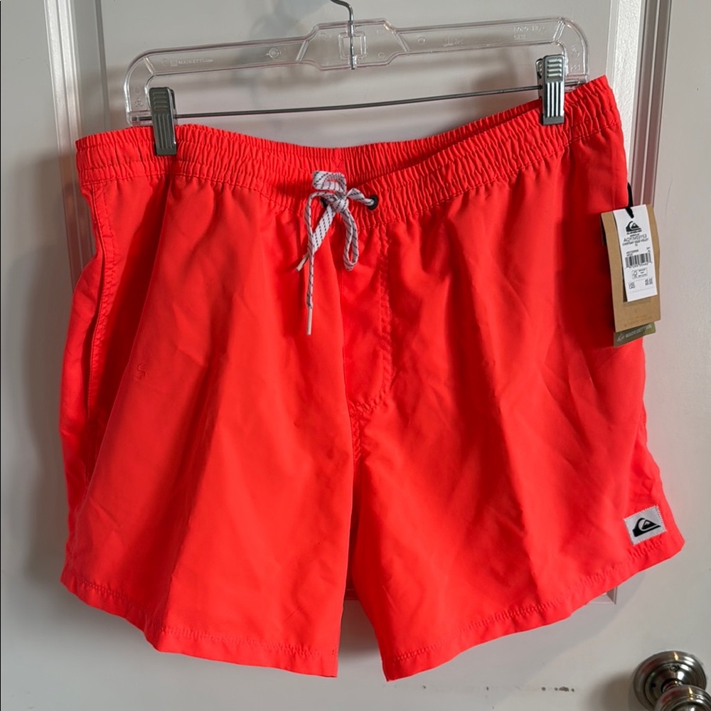 Quicksilver Performance Board Swim Shorts Neon Orange, Men’s Size XL